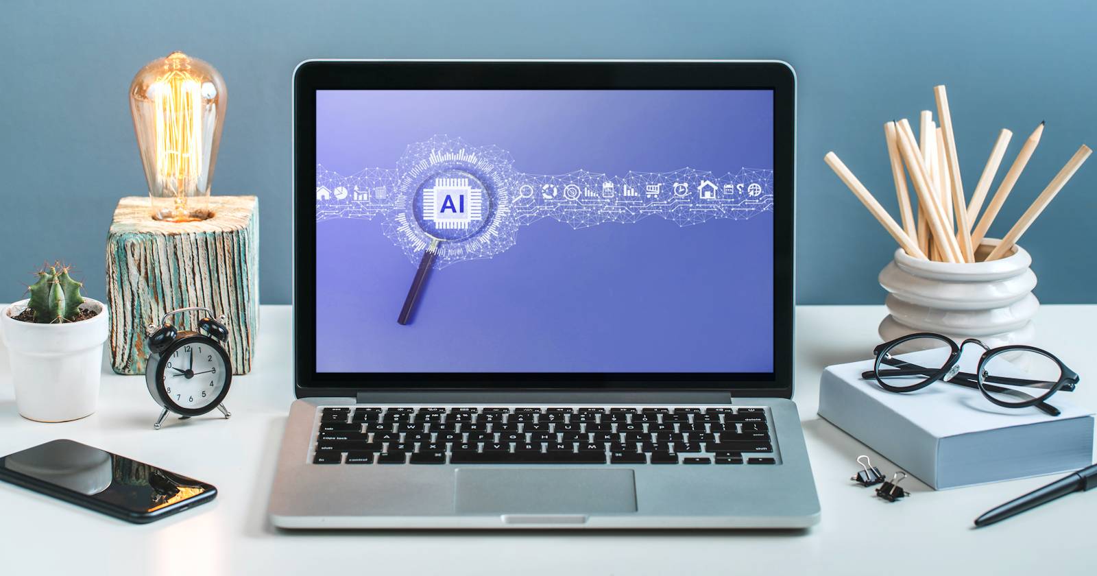 using ai search tools on a laptop