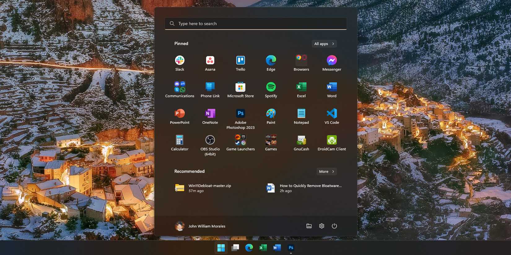 Windows 11 Start Menu apps