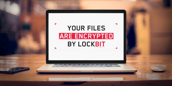 lockbit ransom message on laptop screen