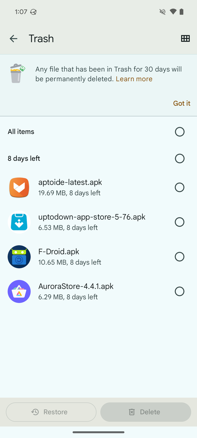 Trashes File How to Empty Trash on Android