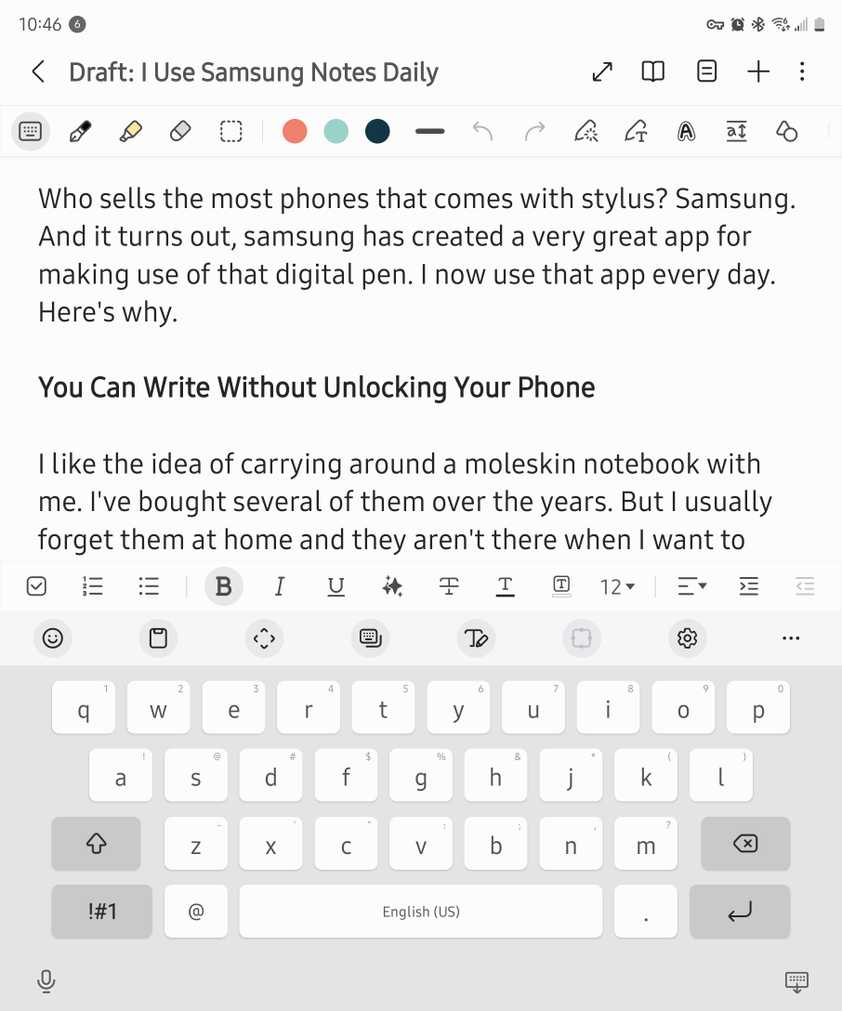 Note App Formating I Use Samsung Notes Daily: Here's What Makes It Such a Good App