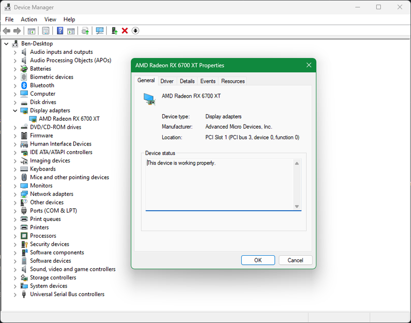 AMD Graphics Driver in Device Manager