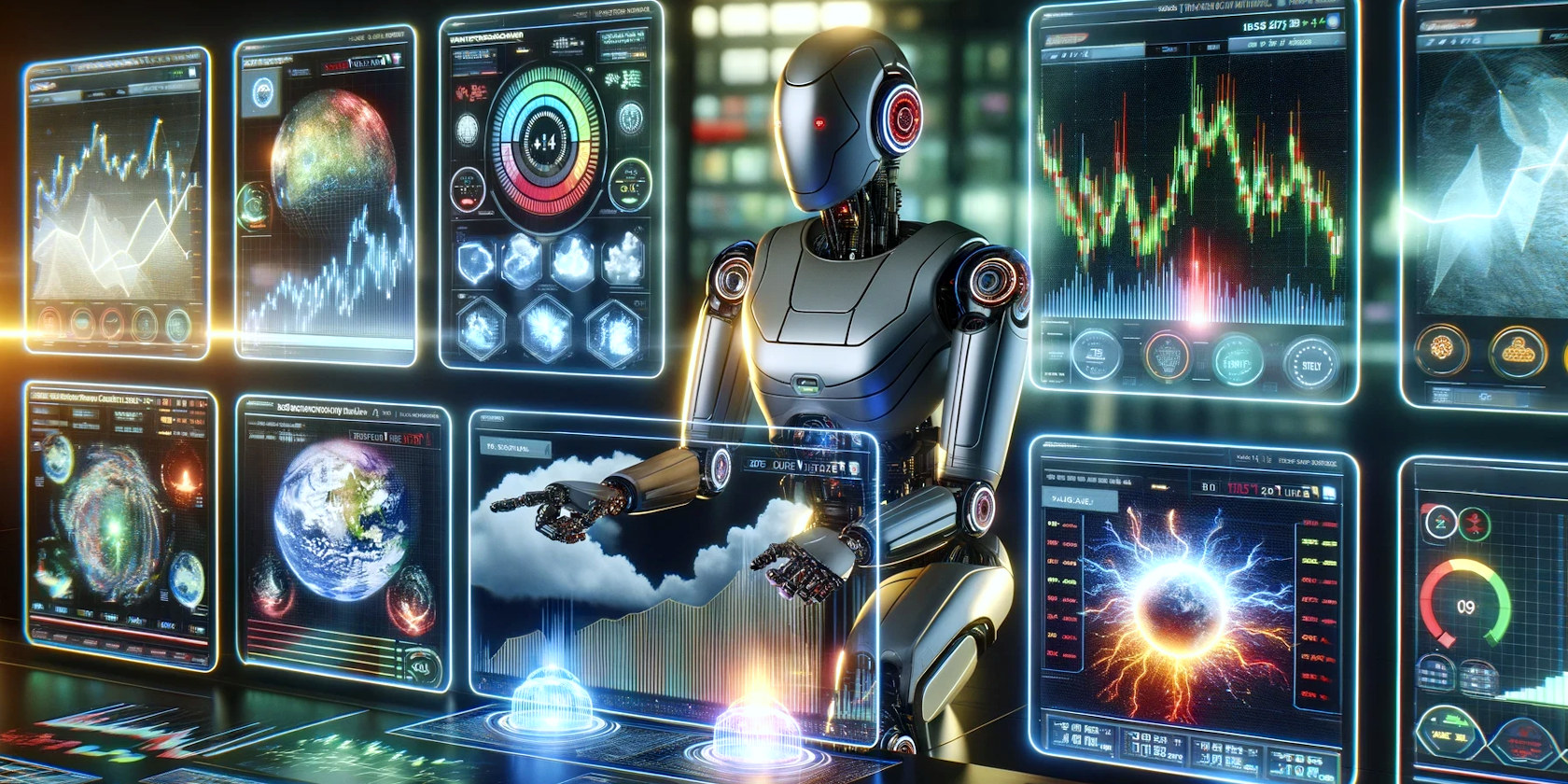 robot que utiliza IA predictiva en diferentes paneles de IA-1