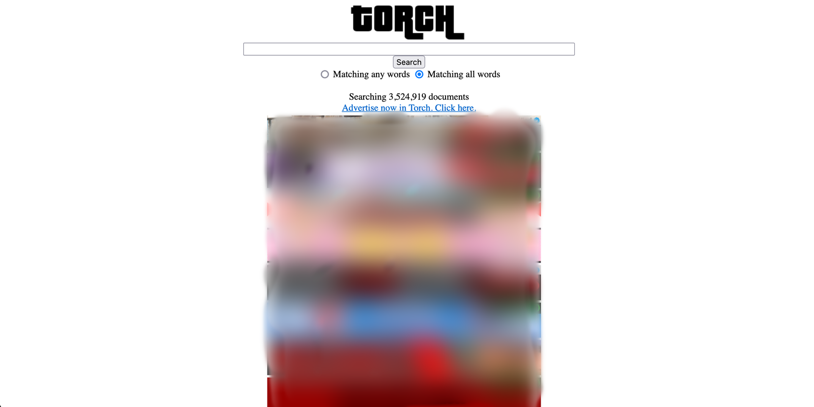 Torch deep web search engine homepage