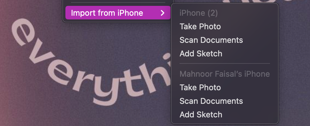 taking a quick snapshot using macOS