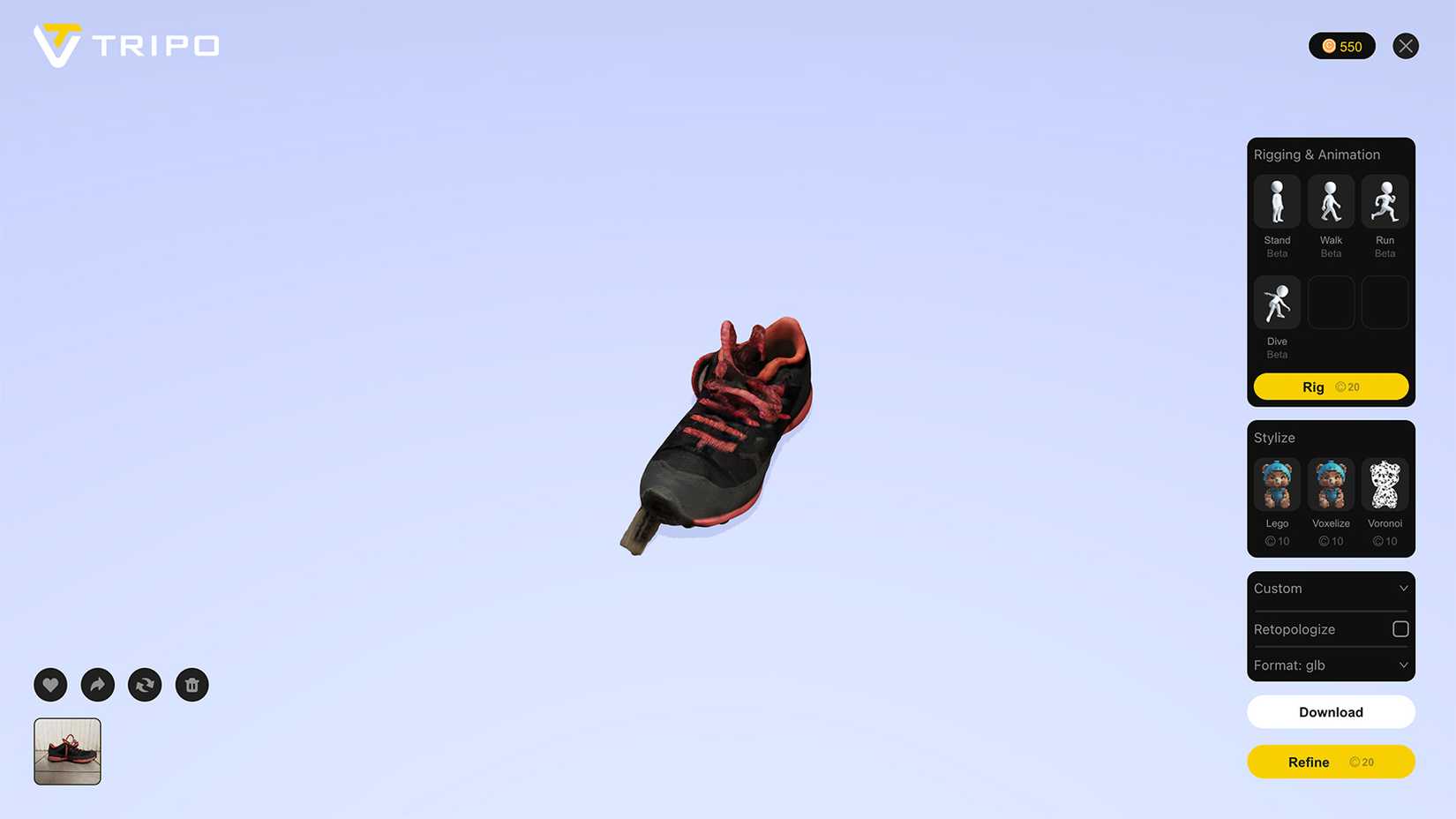 Tripo 3D Image Rendering