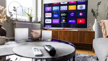 tv displaying lots of streaming apps