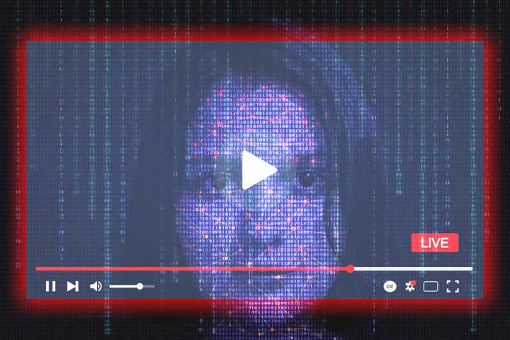 youtube player with ai image of womans face