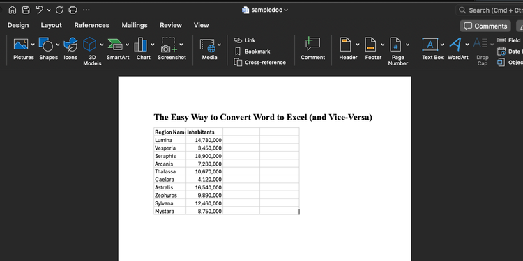 Word/excel Example The Easy Way to Convert Word to Excel (and Vice-Versa)