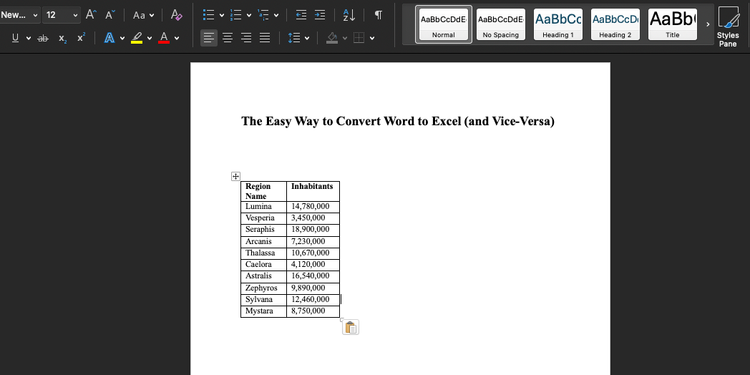 Word/excel Example The Easy Way to Convert Word to Excel (and Vice-Versa)