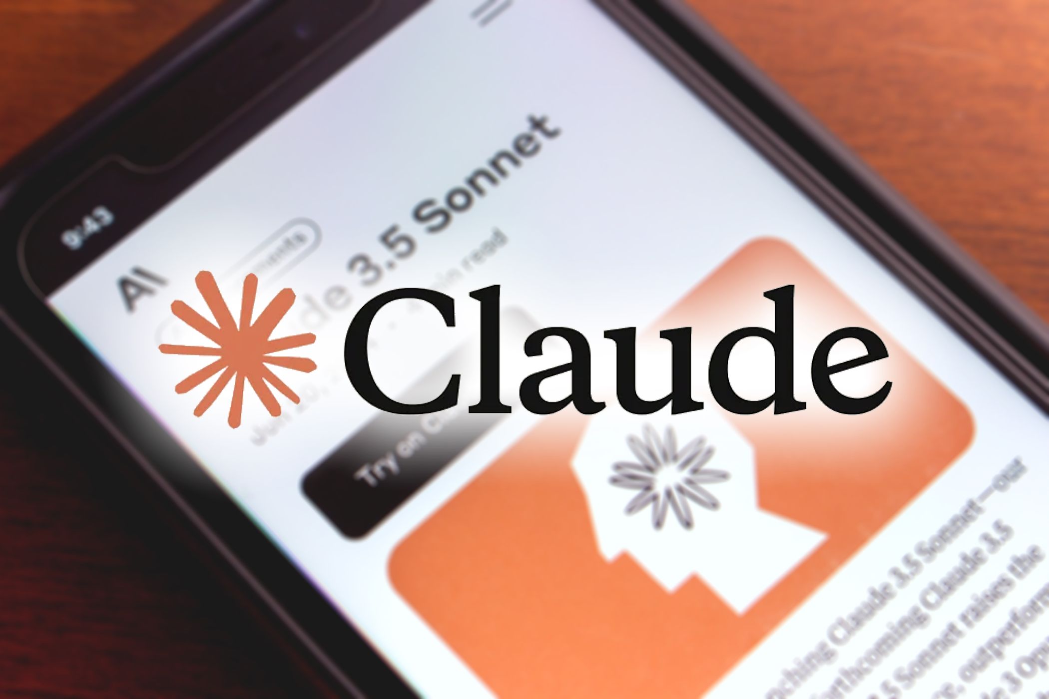 claude logo on smartphone background