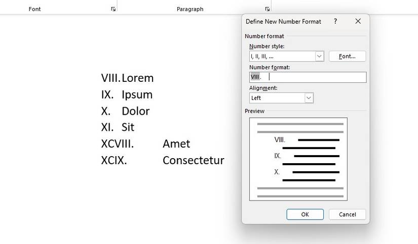 Alignments In Word