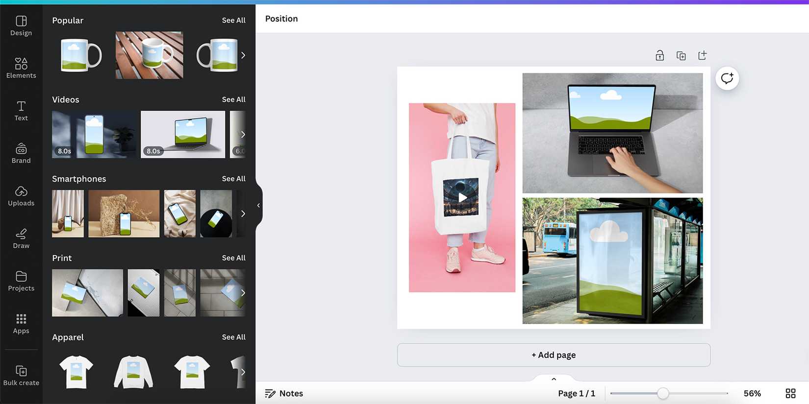 Mockups App in Canva Apps