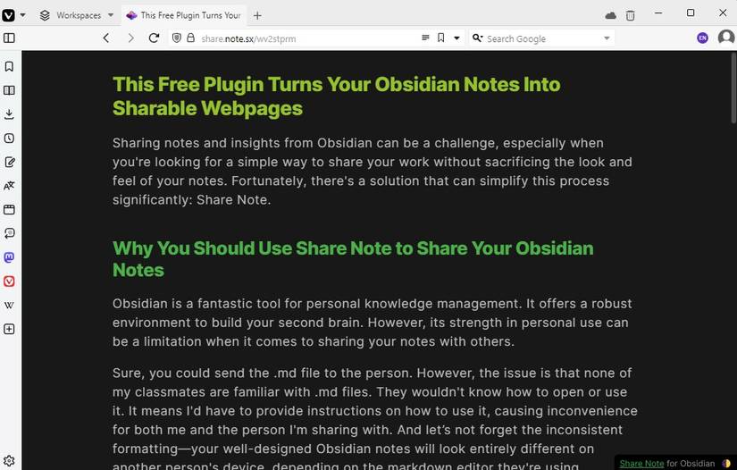 This Free Plugin Turns Your Obsidian Notes Into Shareable Webpages