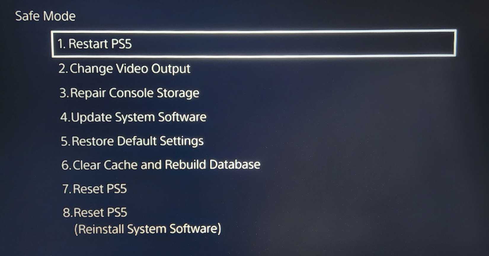 حالت Safe Mode پلی استیشن 5 برای رفع مشکلات نرم افزاری