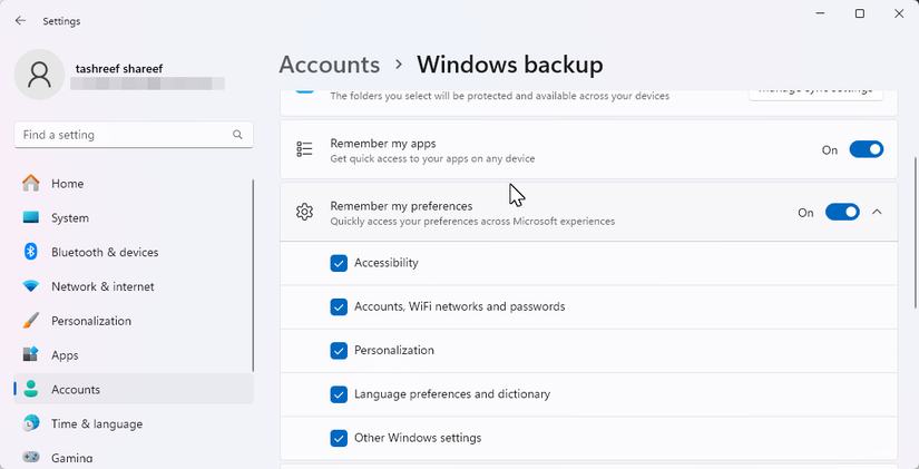 Configuración de copia de seguridad de Windows en Windows 11