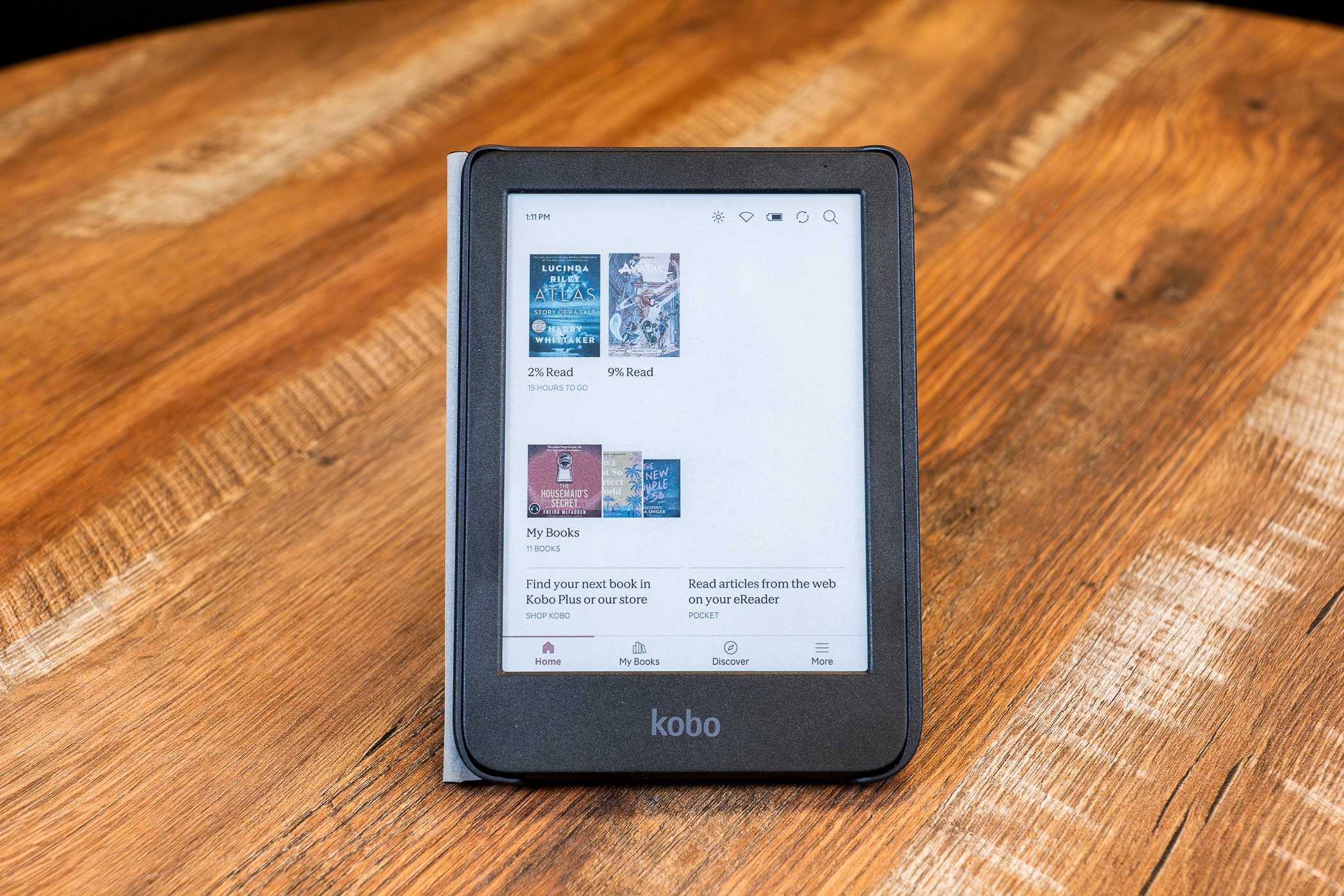 The Kobo Clara Colour homescreen