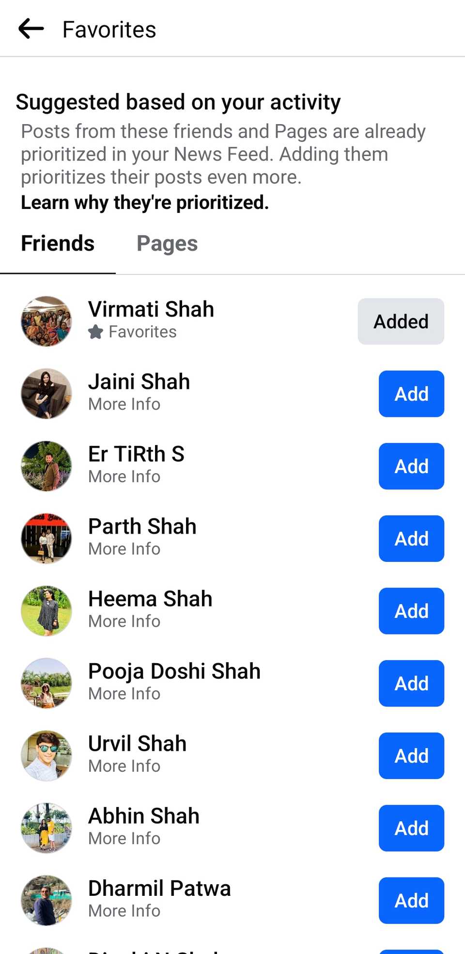 Adding to Favorites List in Facebook App