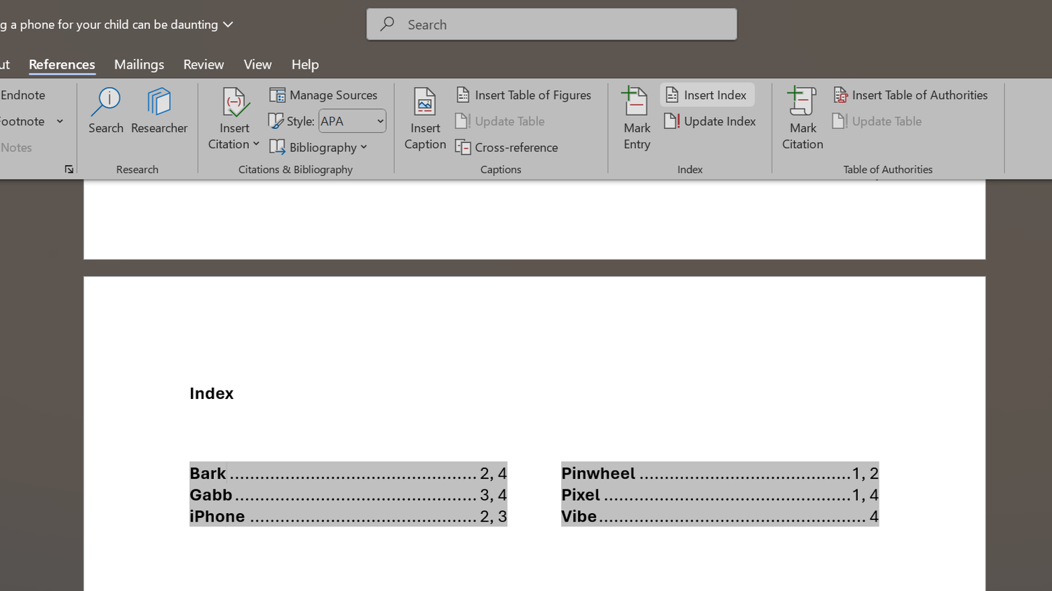 Index In Word How Indexes Can Make Any Word Document Manageable