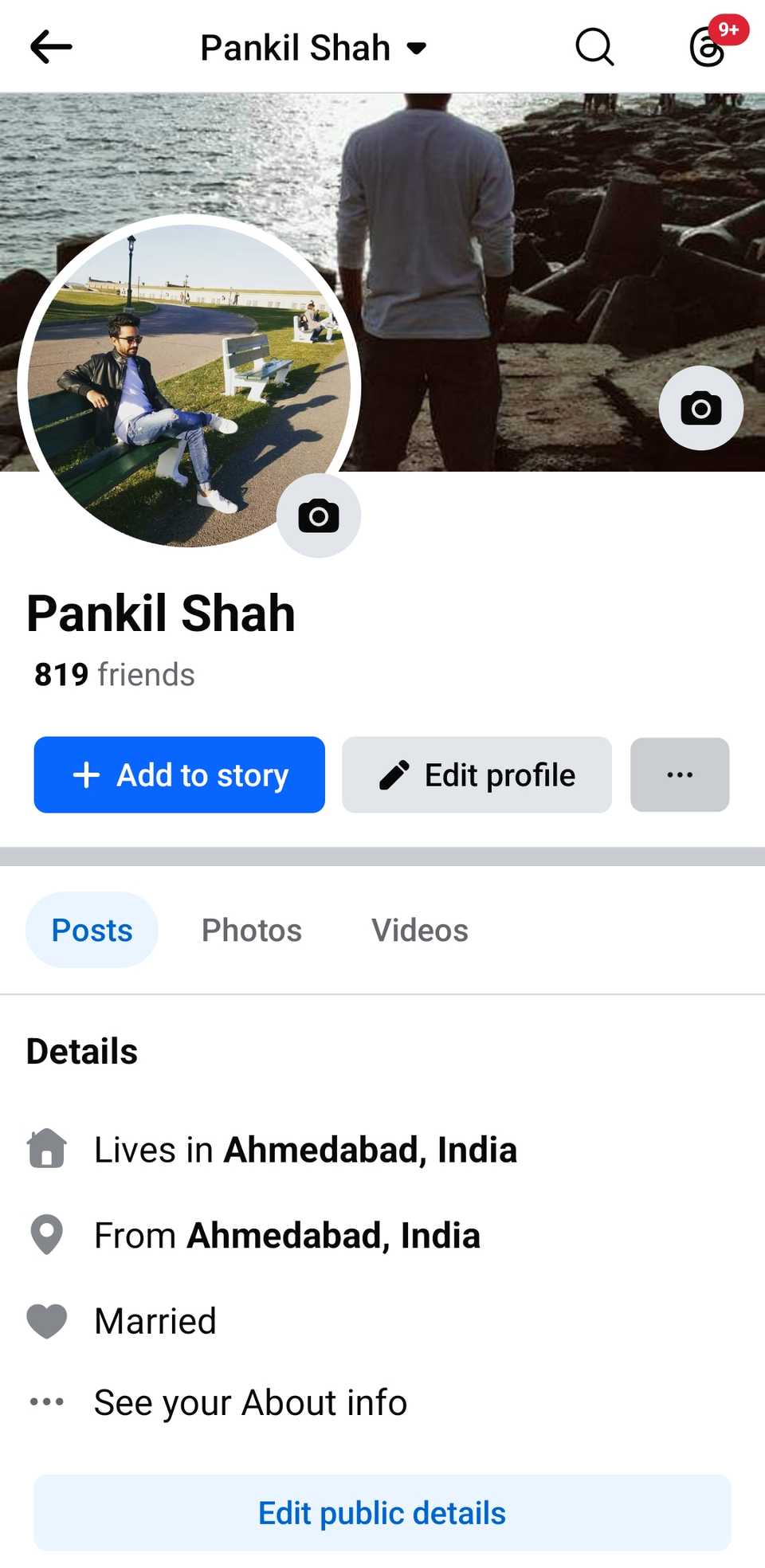 Facebook Profile on Mobile App