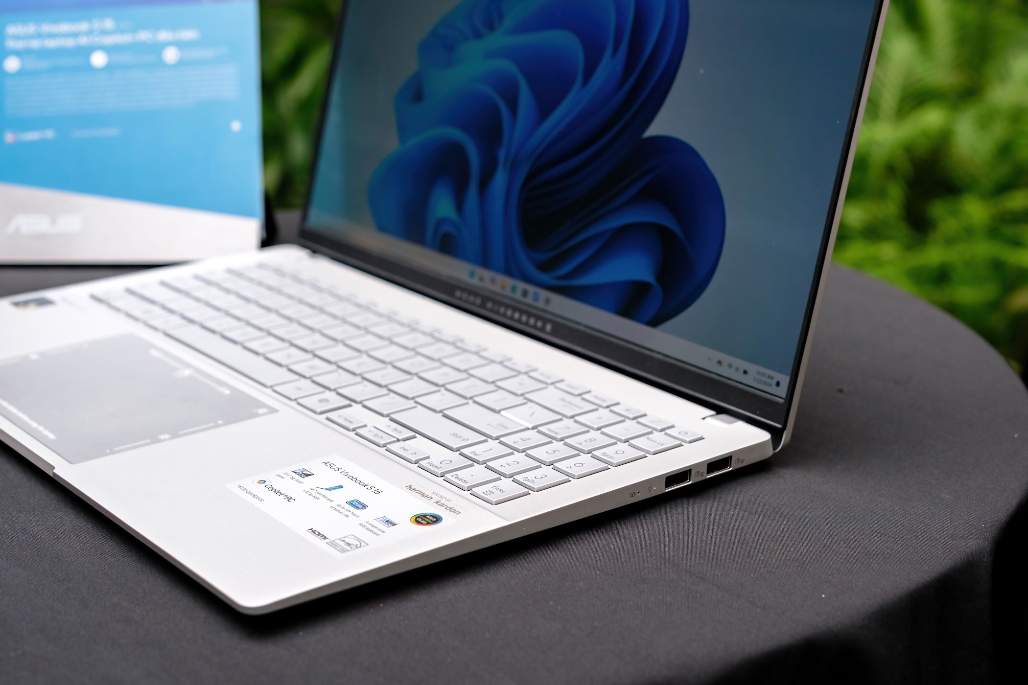A Snapdragon X Elite laptop on a table.