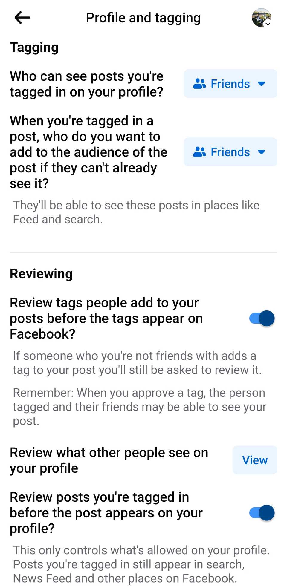 Tag Reviews Option in Facebook Mobile App