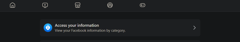 access your information option on facebook
