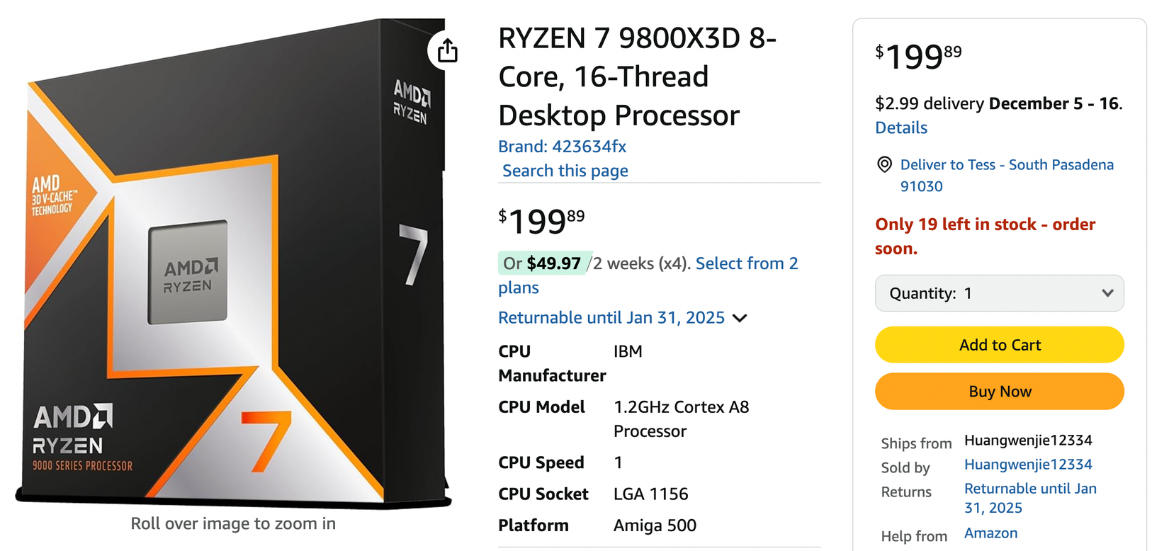Amazon Is Packed With Fake AMD 9800X3D Listings Just in Time for Black ...