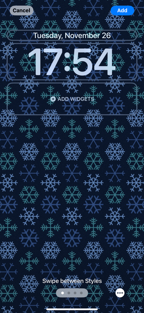 یک تصویر پس‌زمینه Backdrops که به‌عنوان صفحهٔ قفل iOS نمایش داده شده است