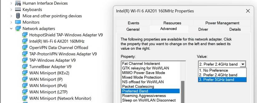 Optimize Your Wi-Fi on Windows With Preferred Band Settings