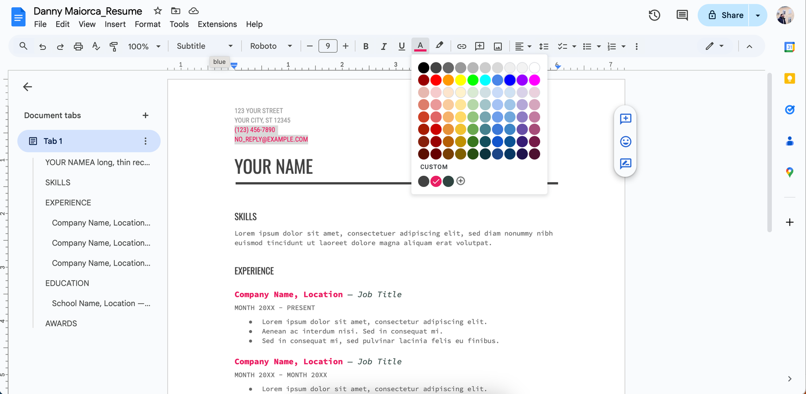 How I Create a Professional-Looking Resume in Google Docs