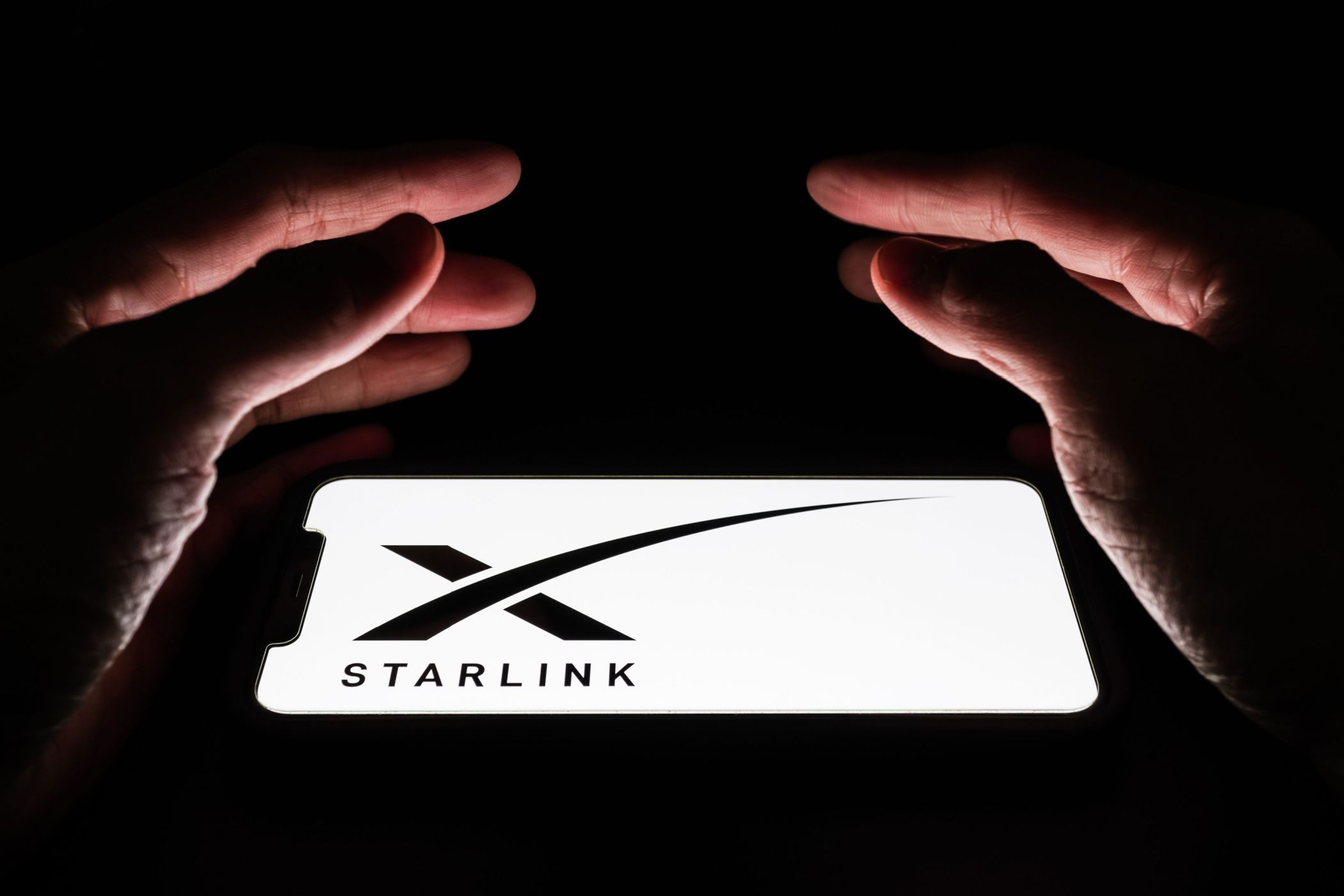 Starlink logo on an iPhone