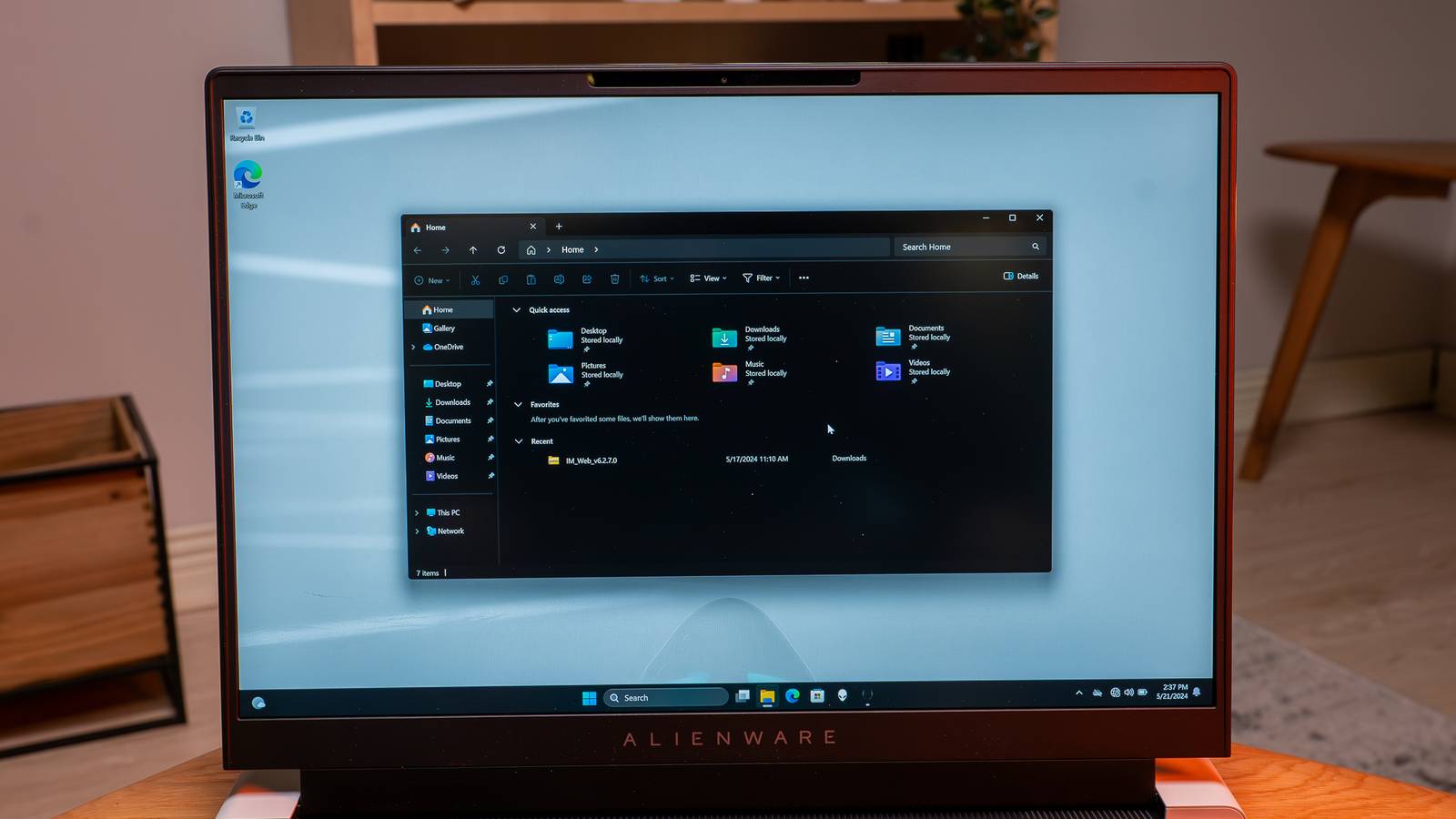 The file explorer on the Alienware x16 R2
