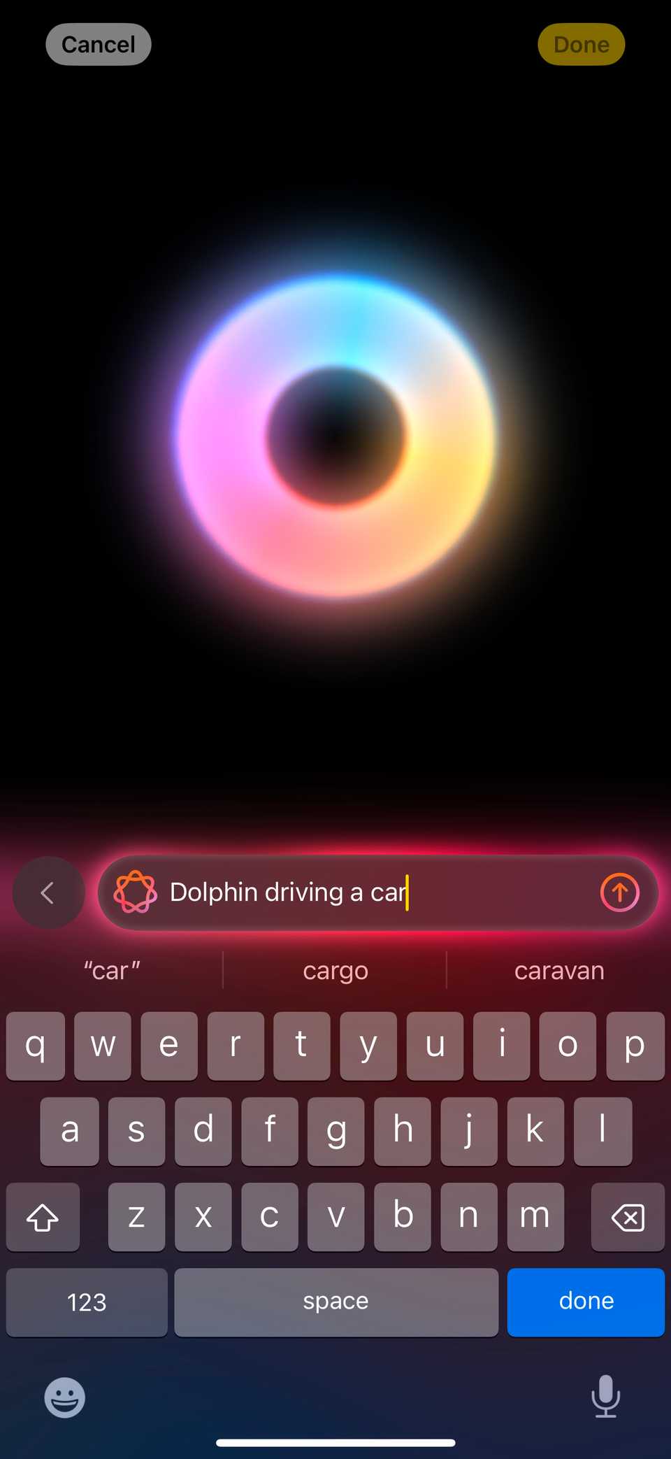 برنامه Image Playground برای وارد کردن توصیف
