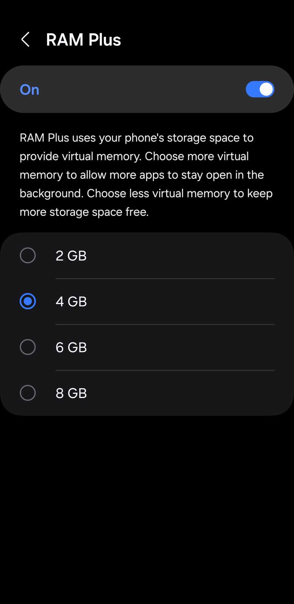 ویژگی RAM Plus در گوشی سامسونگ