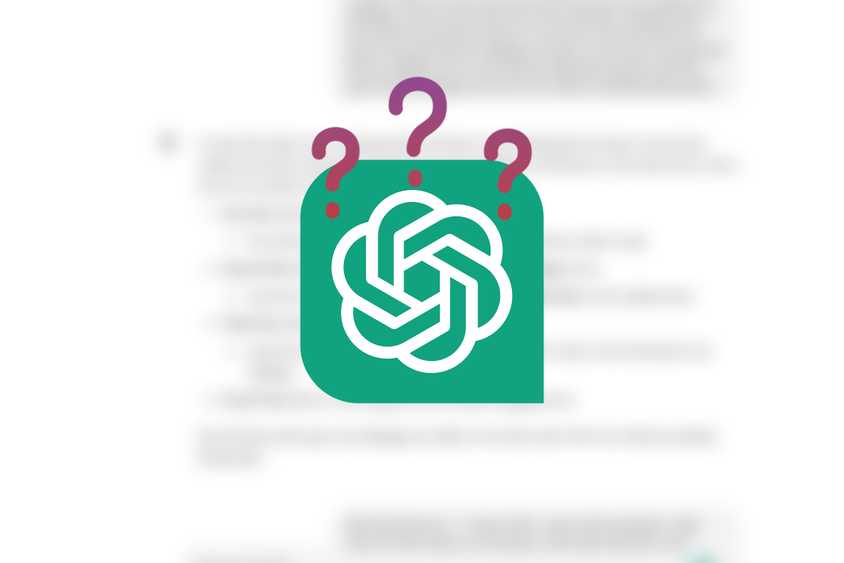ChatGPT logo with question marks on top of it