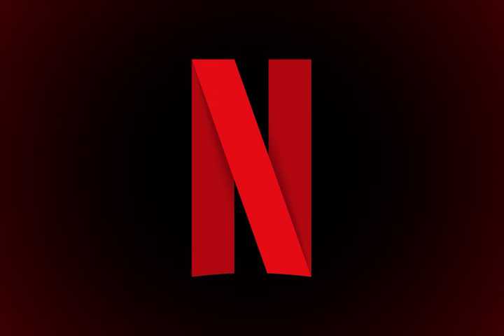 The Netflix icon on a black and red gradient background.