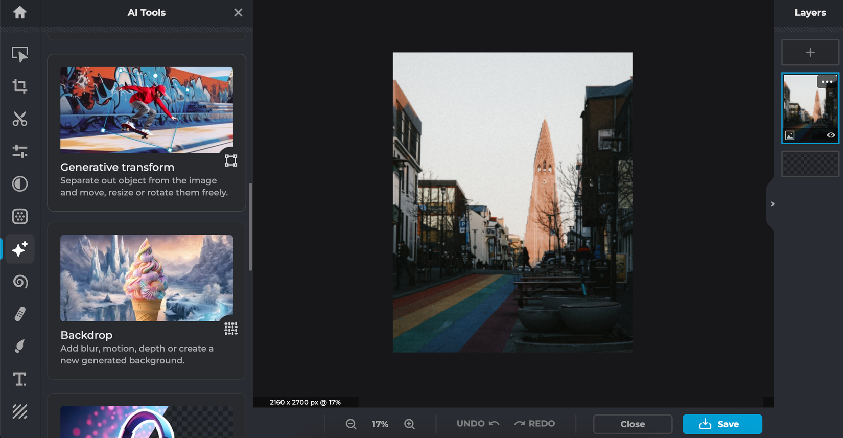 Editing photos in the Pixlr app