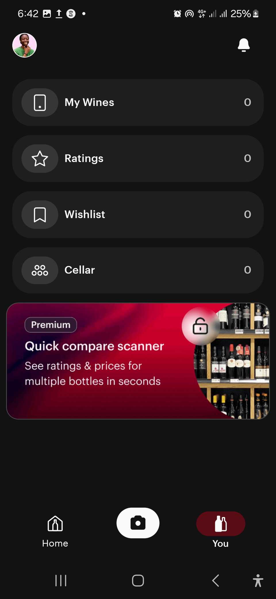 The You page on Vivino on a mobile device