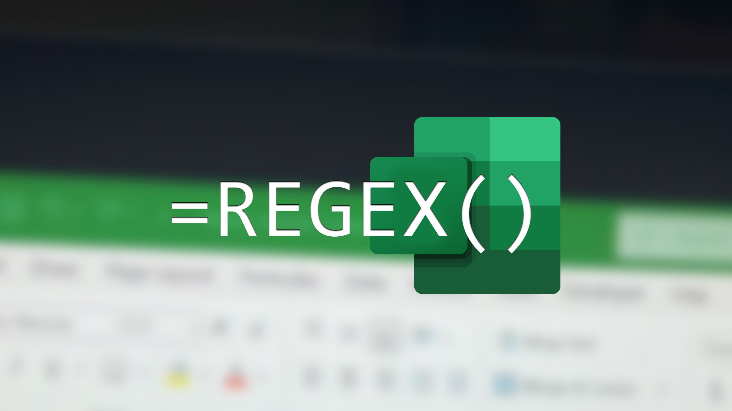 Excel logo with REGEX written on it
