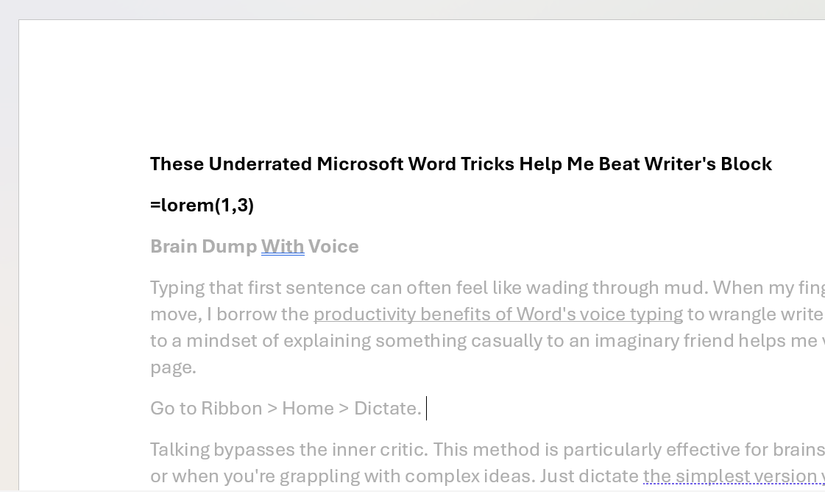 These Underrated Microsoft Word Tricks Help Me Beat Writer's Block