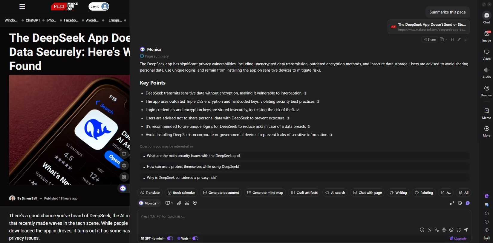 I Tested 4 Chrome Browser Extension AI Chatbots, and This Is the Best One