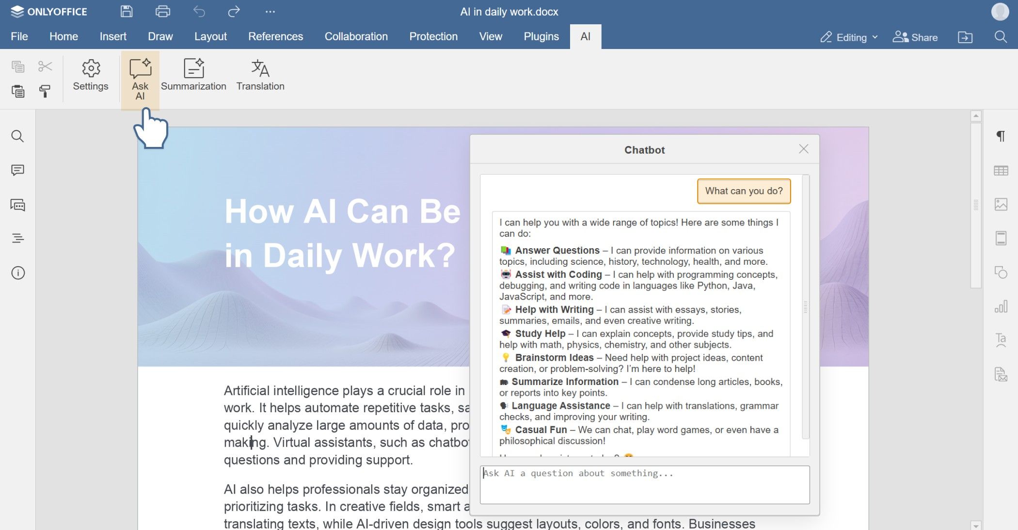 Unlocking the Power of AI in ONLYOFFICE