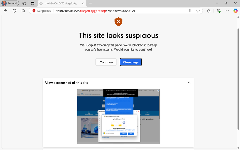 Microsoft Edge Gets a "Scareware" Blocker to Stop Fake Alert Sites