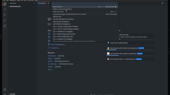 VS Code IDE creating Python virtual environment