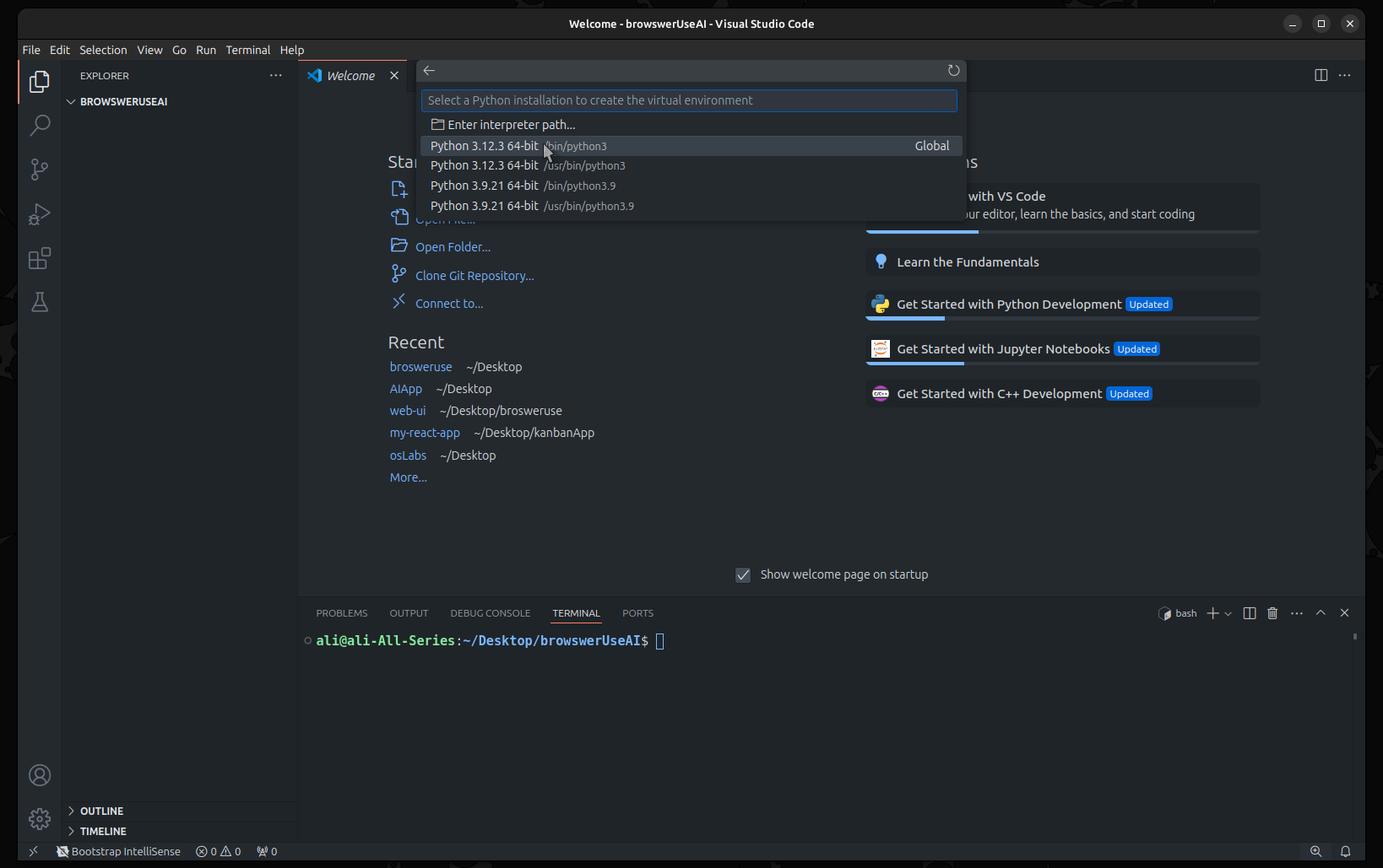 Creating Python 3.12 virtual environment