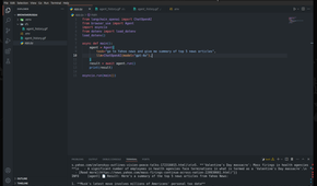 VS code IDE with BrowserUse code