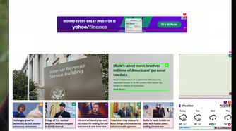 Yahoo news home page with latest happenings around the world
