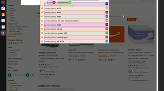 Amazon home page visited using AI
