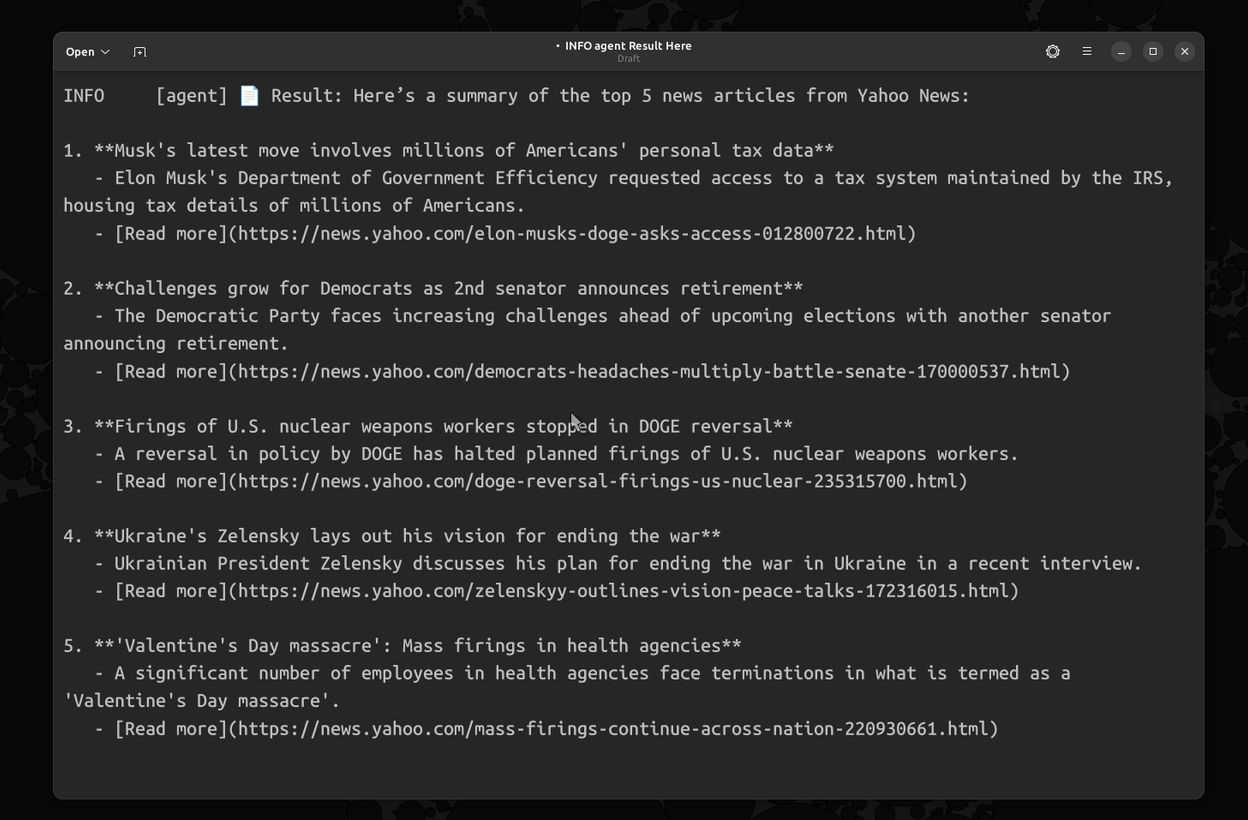 Text Document ouput by using BrowswerUse